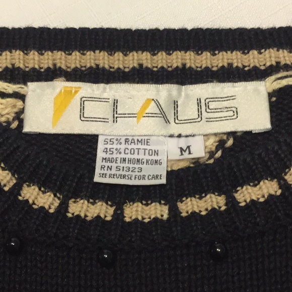 CHAUS Cotton Blend Sweater w/ Wooden Beads - Picture 5 of 5